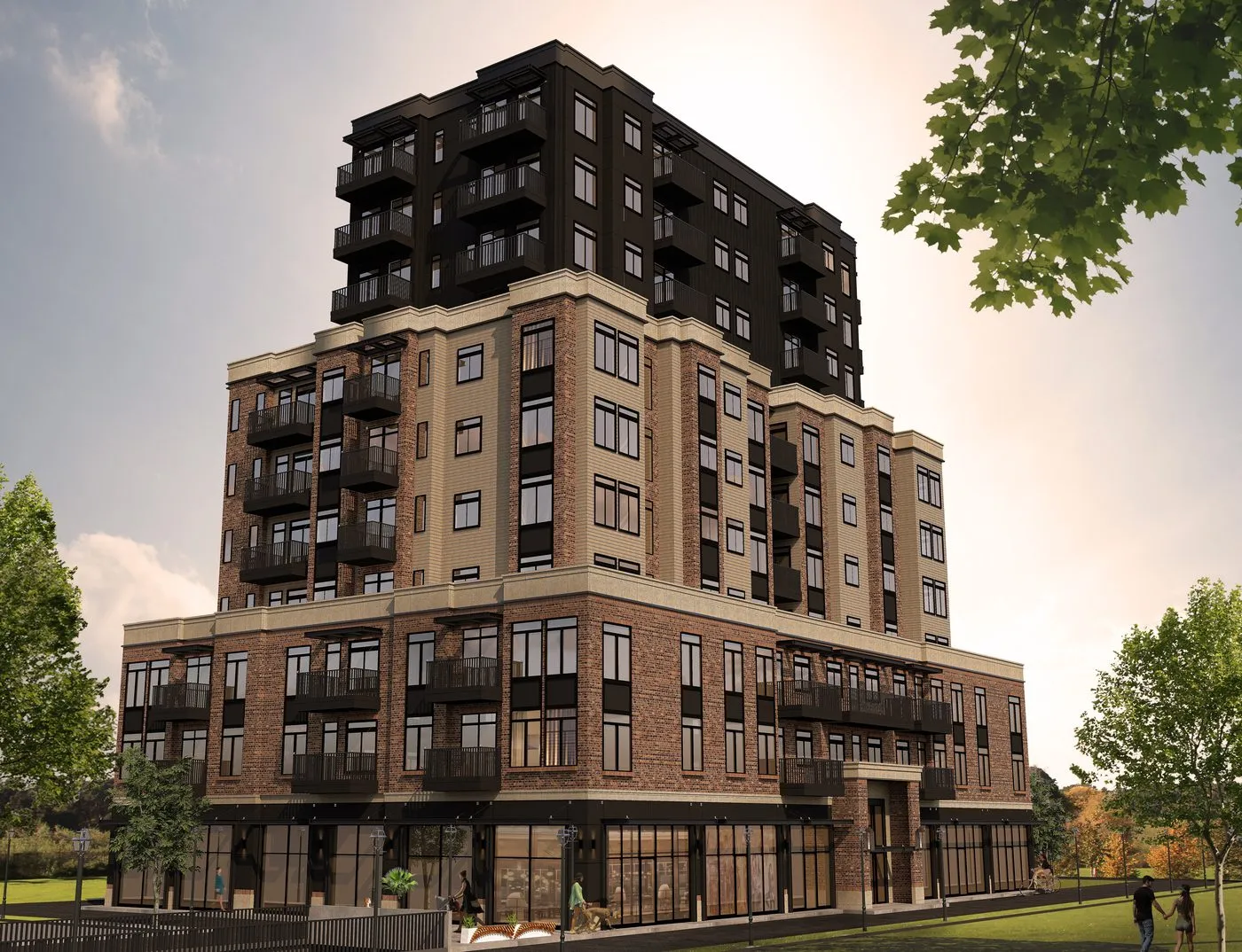 Rendering of the Colborne building at street level